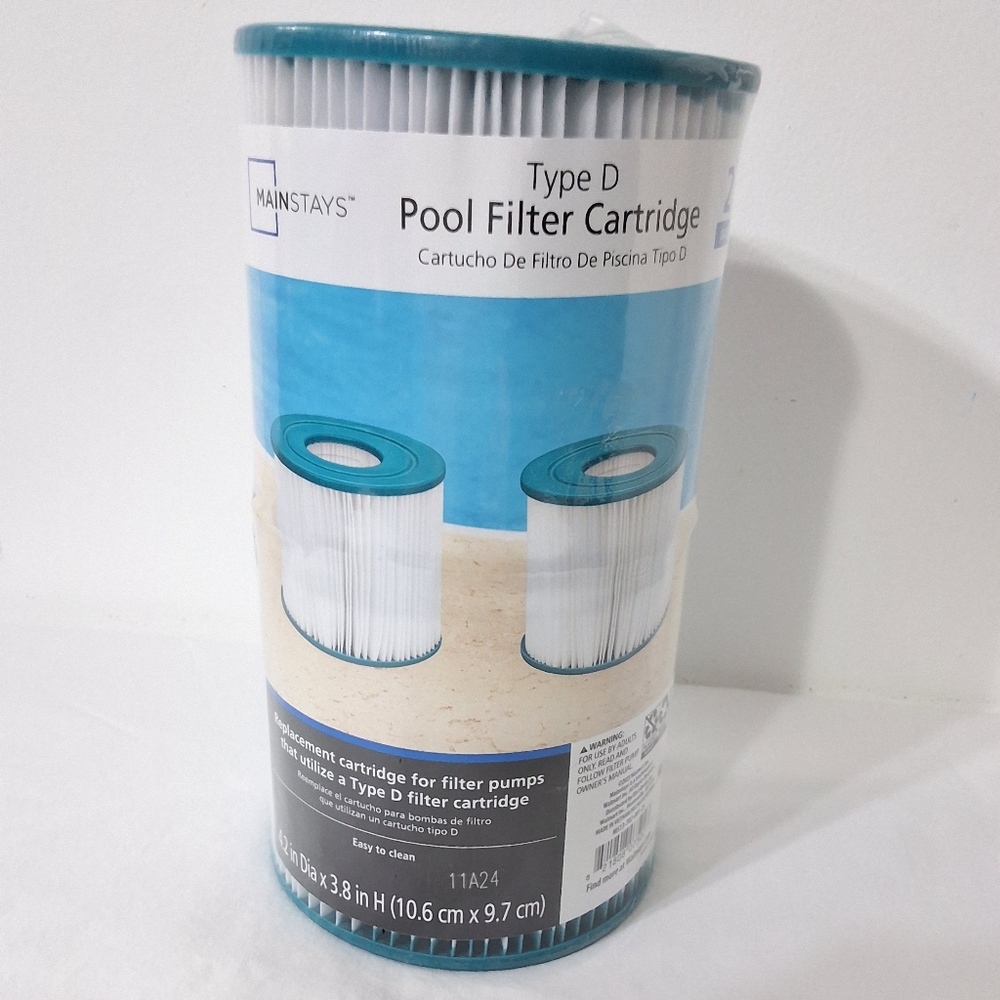 Mainstays Type D Pool Filter Cartridge, 2 Pack, NEW